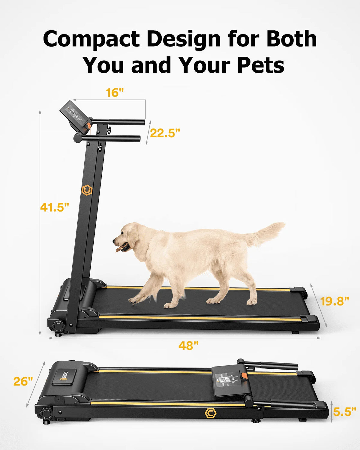2.25HP Folding Treadmill with LCD Display T99657