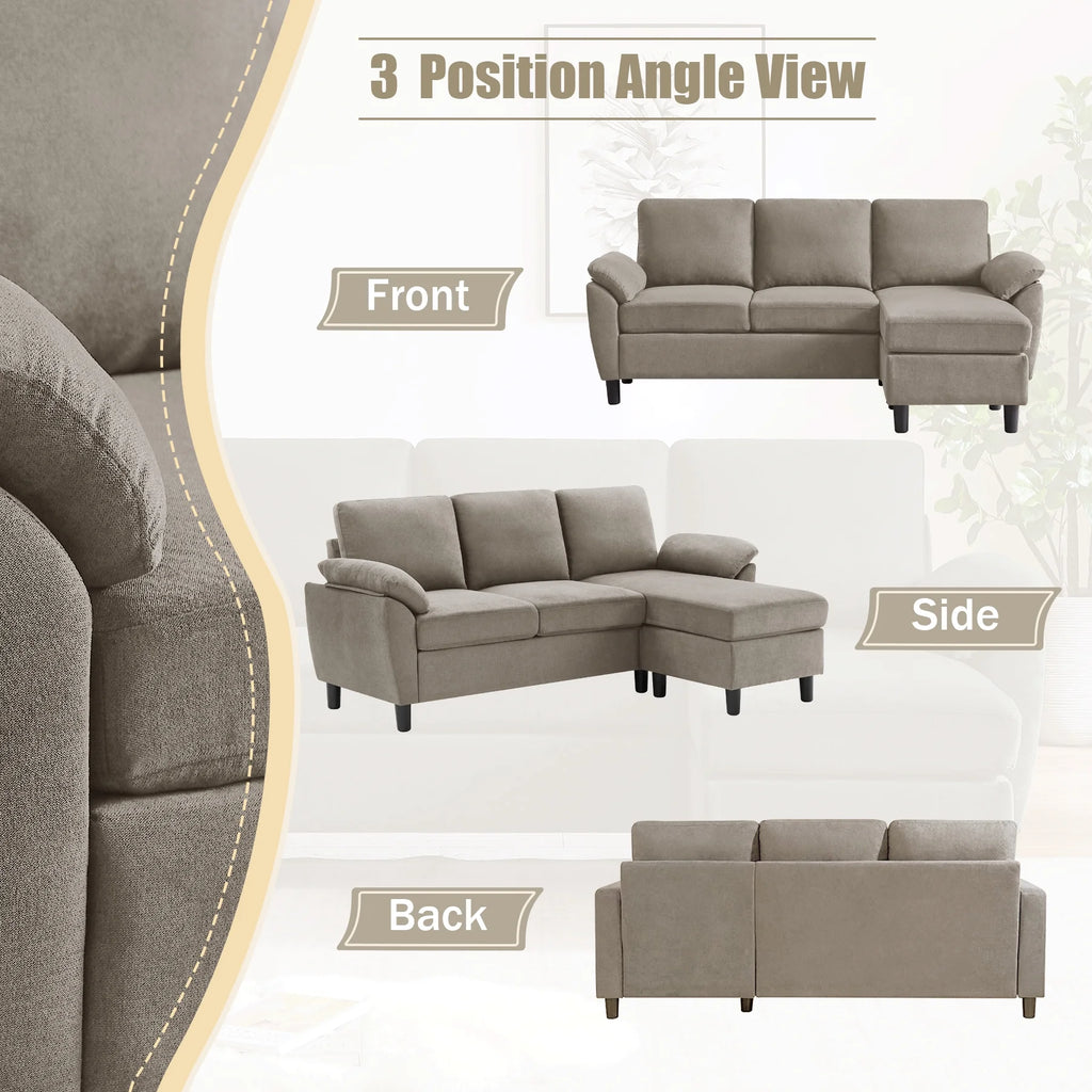 Modern Fabric L-Shaped Sectional Sofa with Chaise K56156