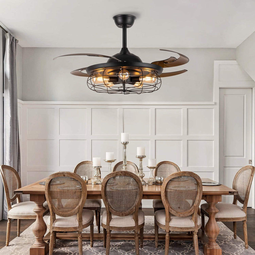 Black Reverse Ceiling Fan with Remote B947933
