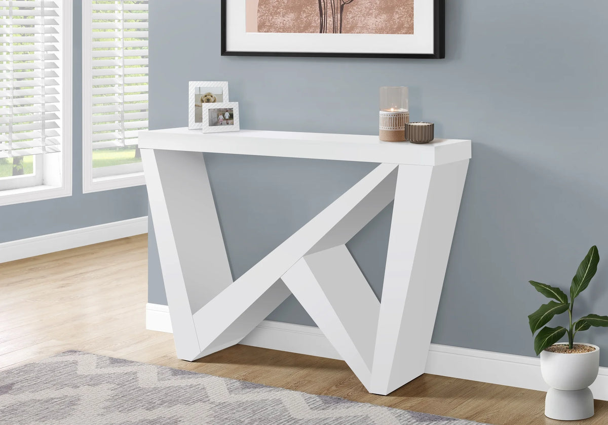 White Narrow Accent Table Y2896