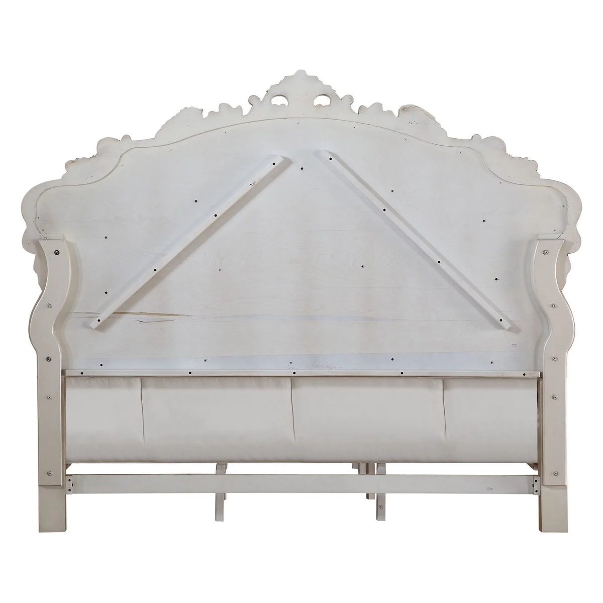 California King Bed Cream Fabric S5560