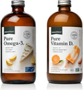 Liquid Fish Oil Lemon Cake Flavor 16 Oz and Liquid D3 & K2 Orange Cream Flavor 16 fl oz U565726