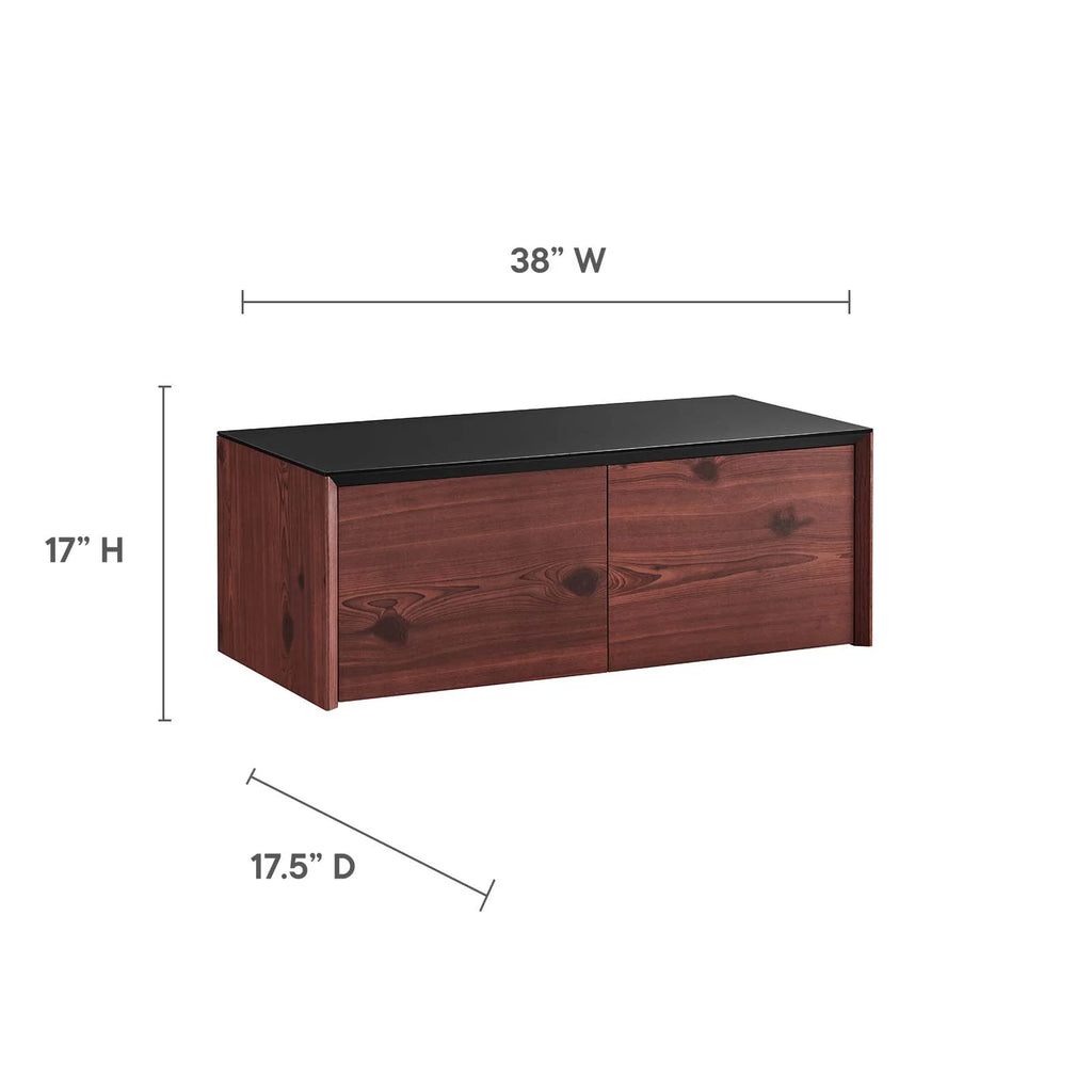 38" Wall-Mount Office Desk with Cabinet and Shelf Y32995