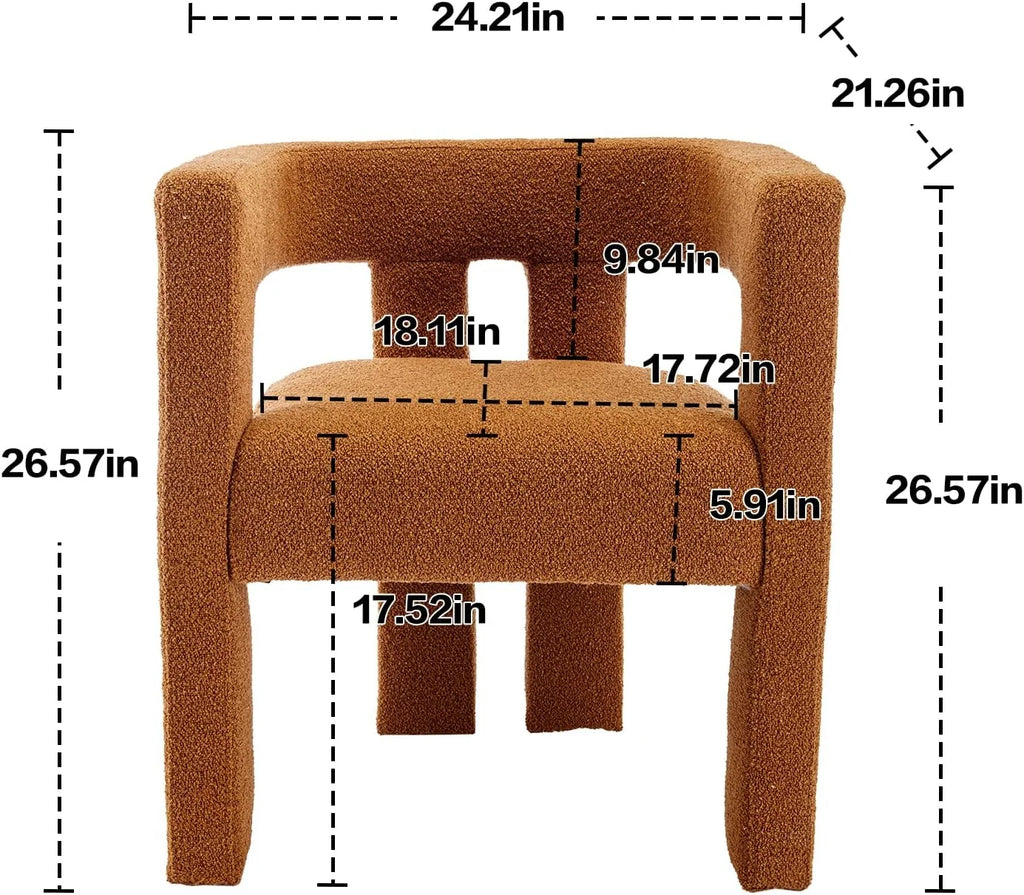 Boucle Upholstered Dining Chair Set of 2 E5388