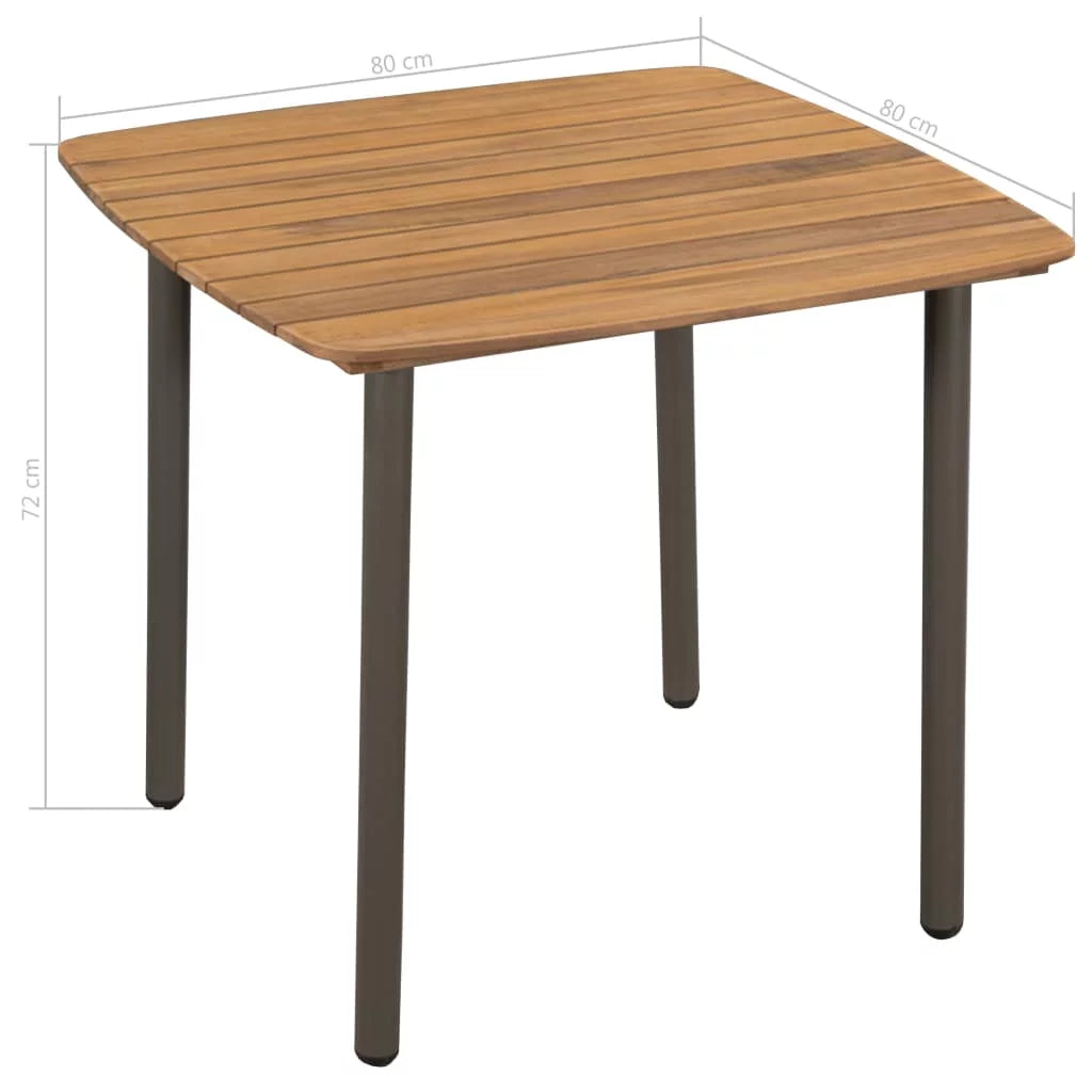 Patio Table Solid Acacia Wood and Steel I656334