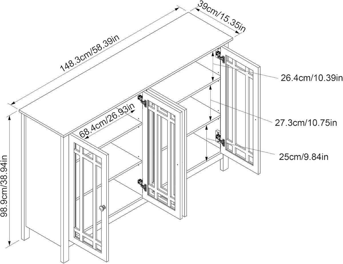 4 Door Glass Accent Cabinet G988226