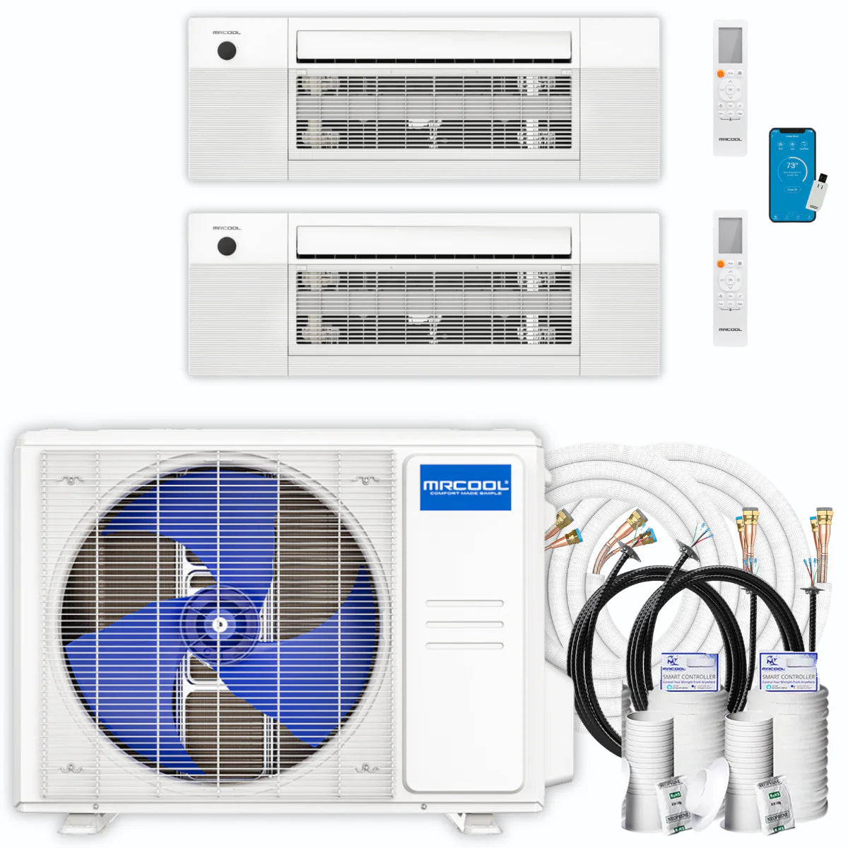 36,000 BTU 2 Zone Ceiling Cassette Ductless Air Conditioner and Heat Pump F77679