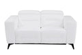 White Top Grain Italian Leather Power Recliner Loveseat X33718