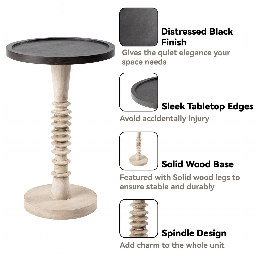 Small Drinking Table with Tray Top, Distressed Finish I91722