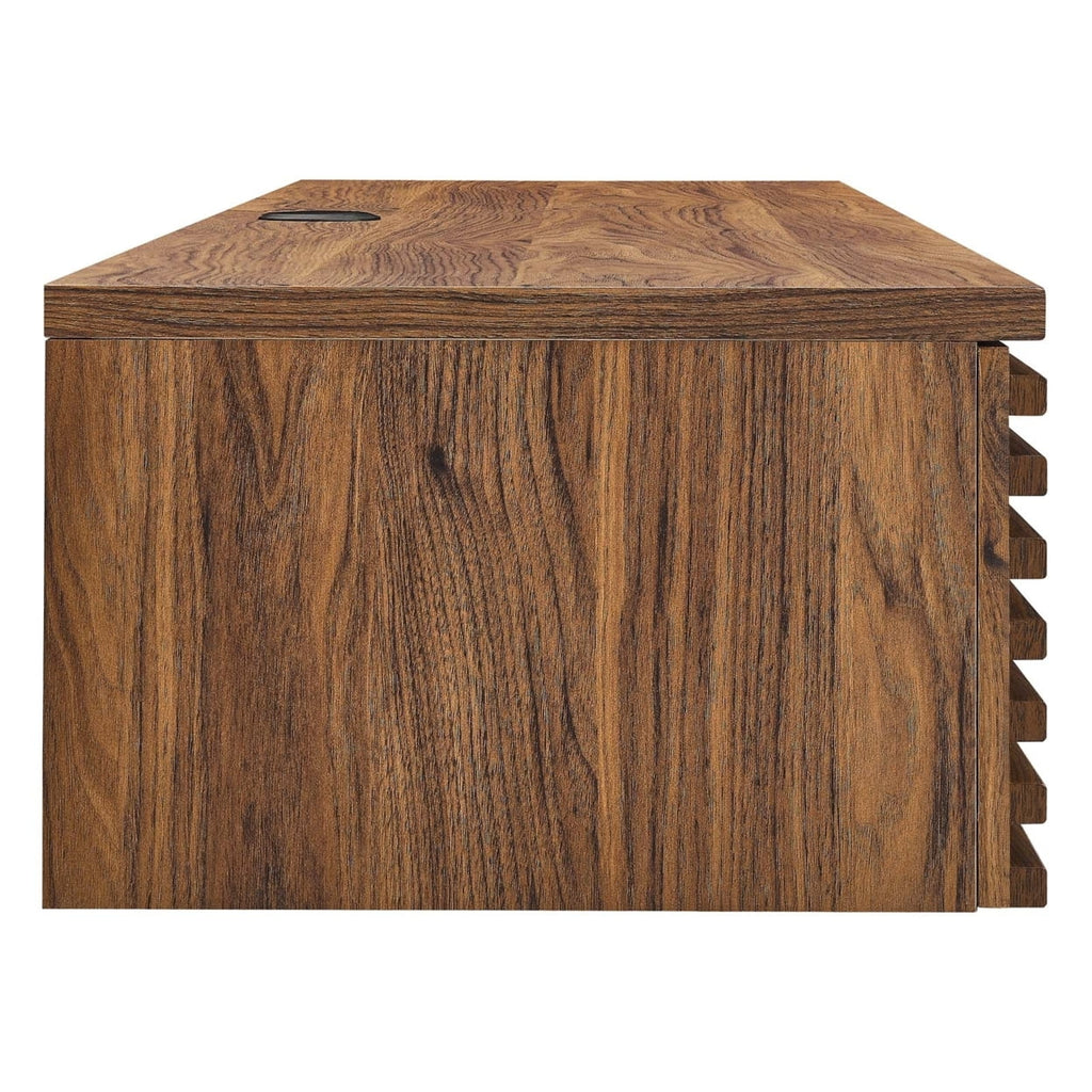 Wall Mount Wood Office Desk in Walnut Q773