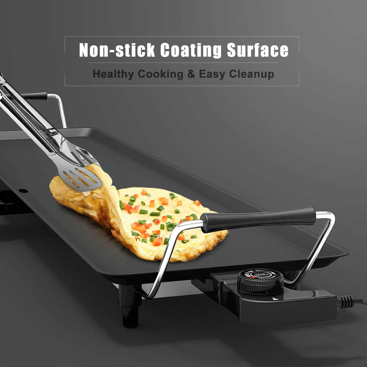 Electric Teppanyaki Table Top Grill Griddle Nonstick Camping Y174766