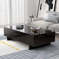42.5" High Gloss Black Marble Coffee Table E585