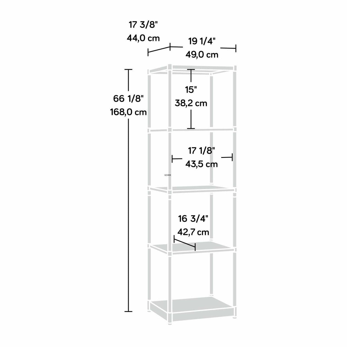 4-Shelf Bookcase J367