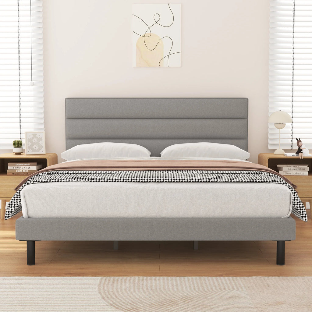 Twin Size Upholstered Platform Bed Frame U77896