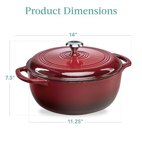 7.5 Quart Enamel Cast-Iron Round Dutch Oven J6873