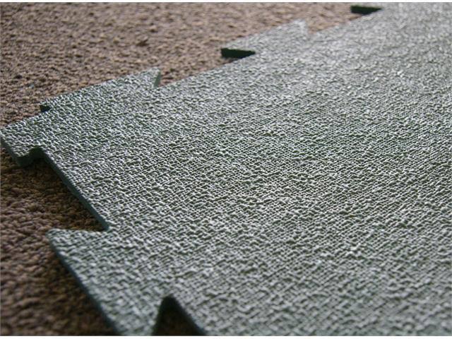 Blue 1/4 in Interlocking Rubber Flooring Tiles 5 Pack U67613
