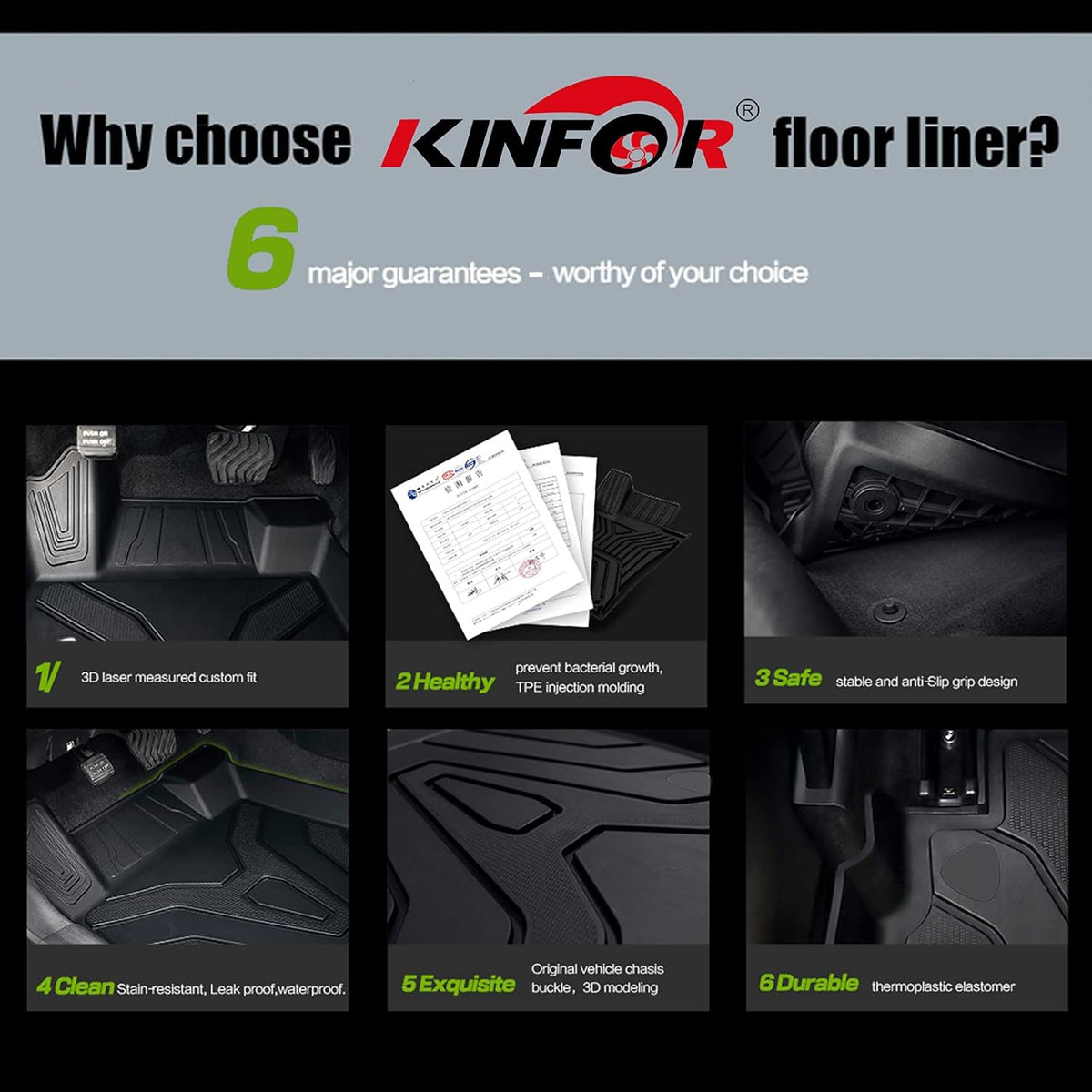 Custom Fit TPE Floor Mats 2 Row Seat G898