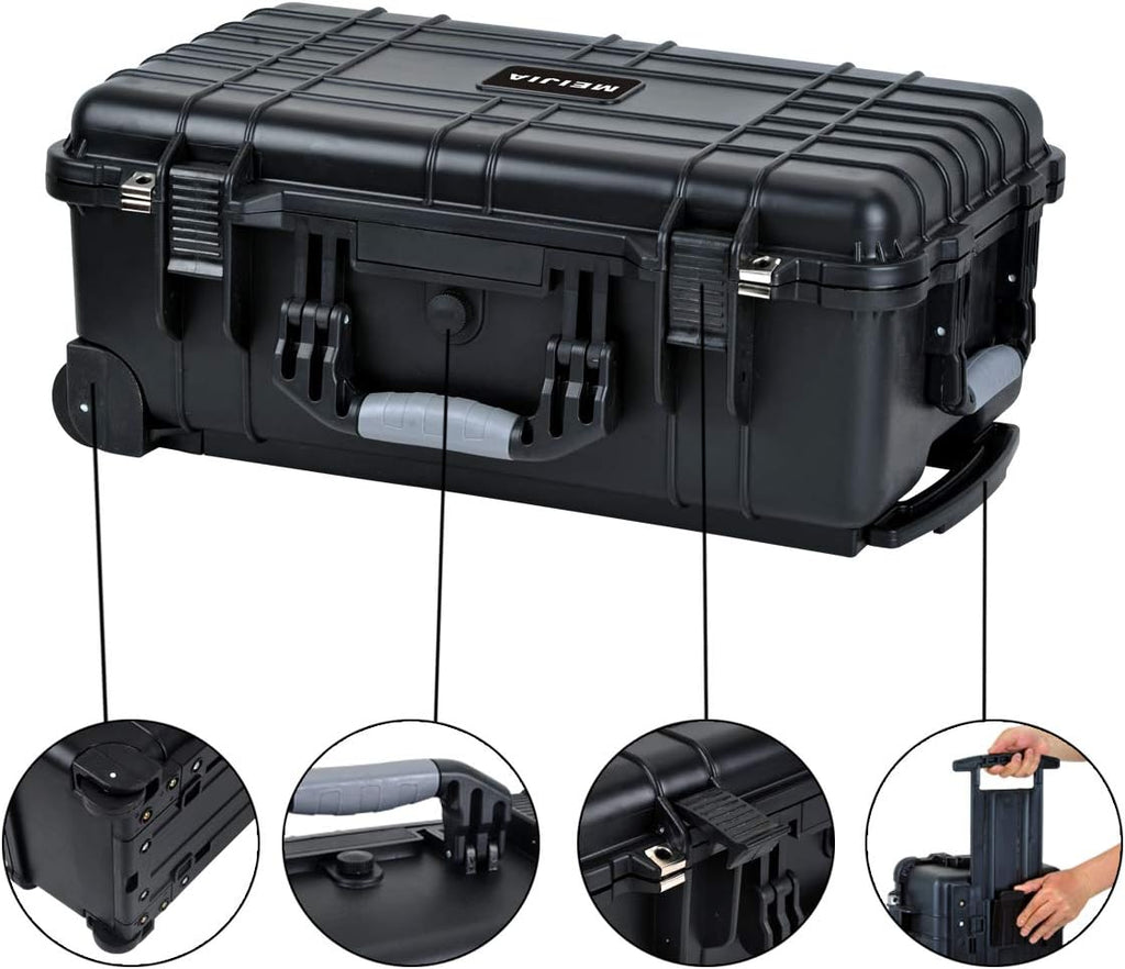 Waterproof Rolling Hard Camera Case with Foam Insert B1318