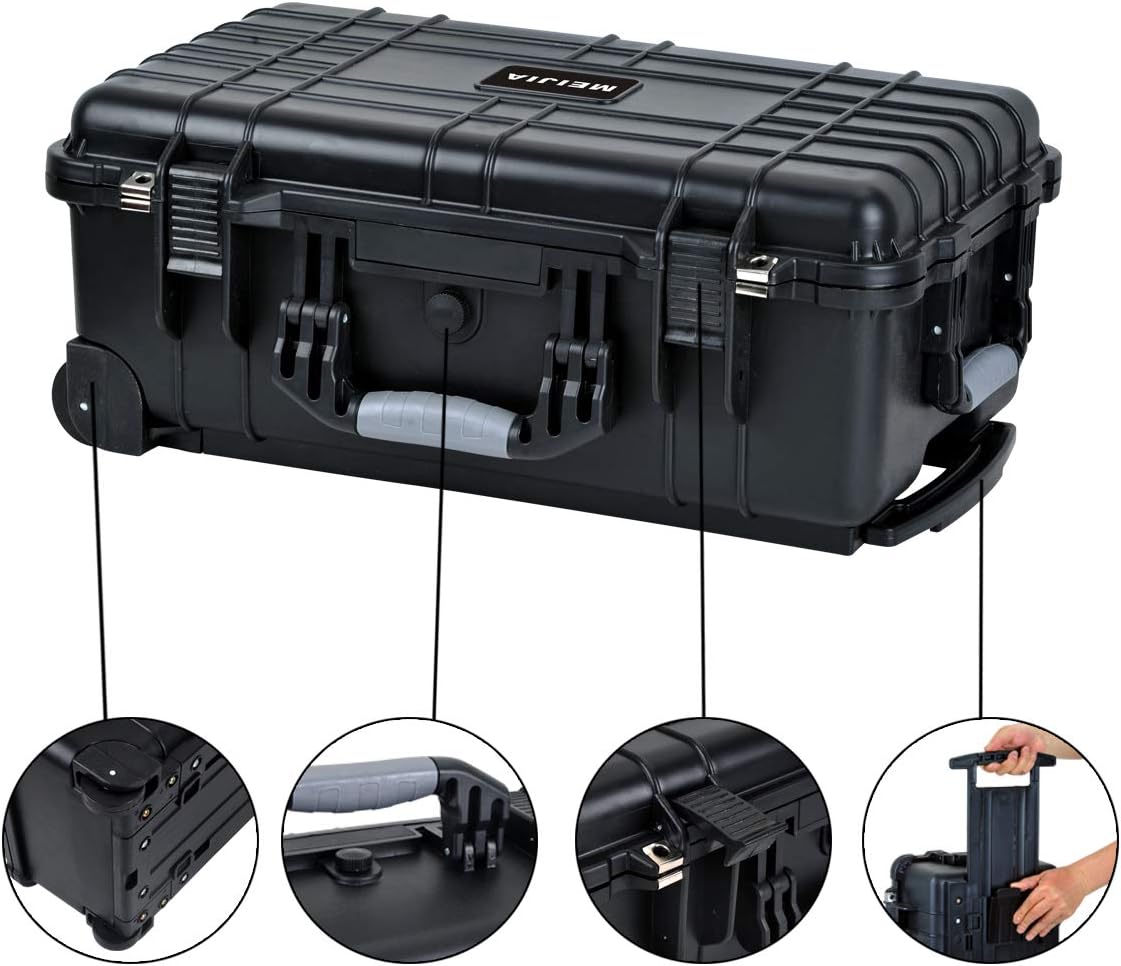 Waterproof Rolling Hard Camera Case with Foam Insert B1318