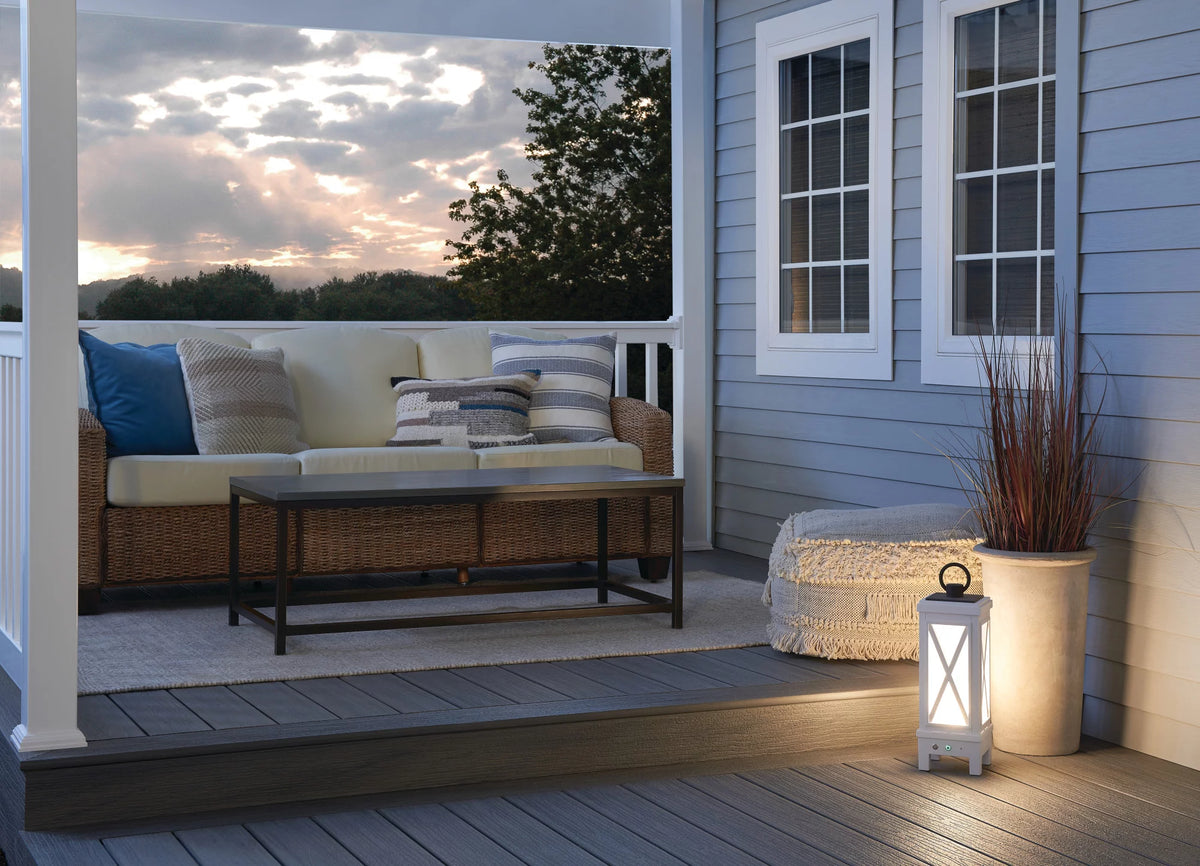 19" Tall Portable Outdoor Lantern Style Lamp - White T667778