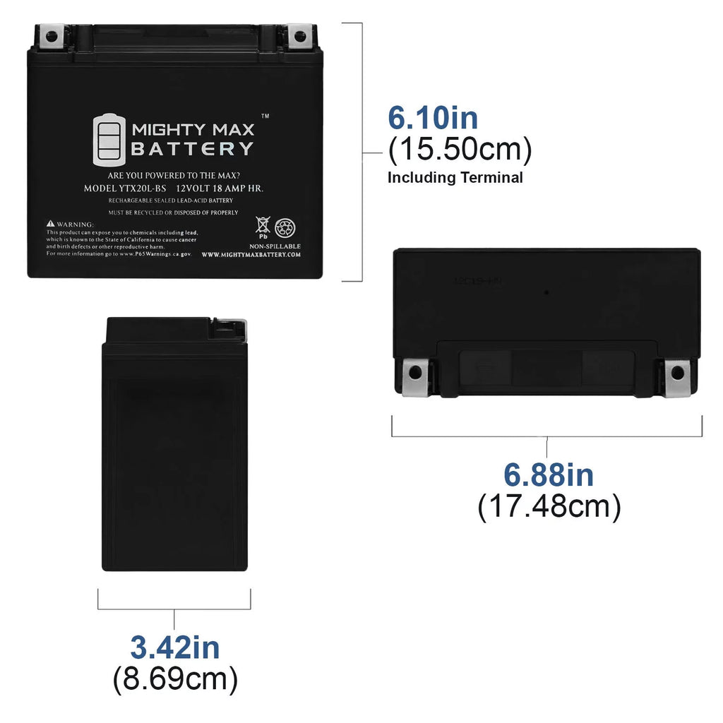 YTX20L-BS Jet Ski Battery V564002