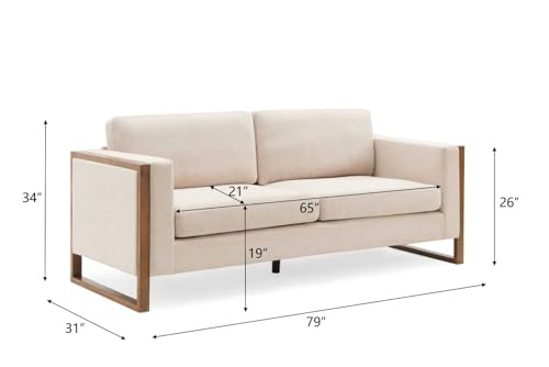 Taupe Beige Upholstered 3-Seater Sofa E740