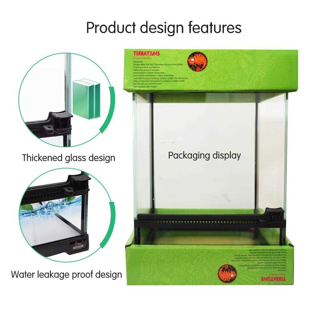 Mini Reptile Glass Terrarium Tank 8x8x12 with Front Opening Door Y51638