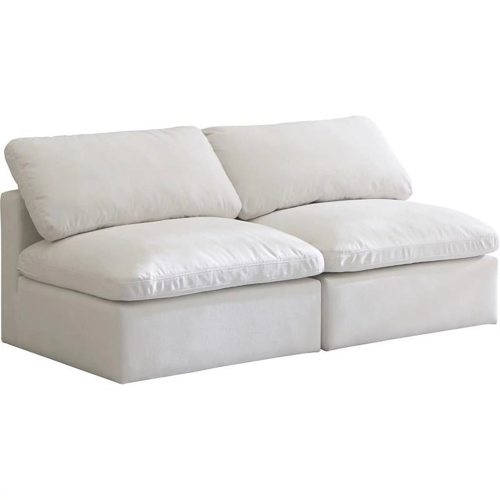 Cream Velvet Modular Armless Sofa X915