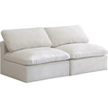 Cream Velvet Modular Armless Sofa X915