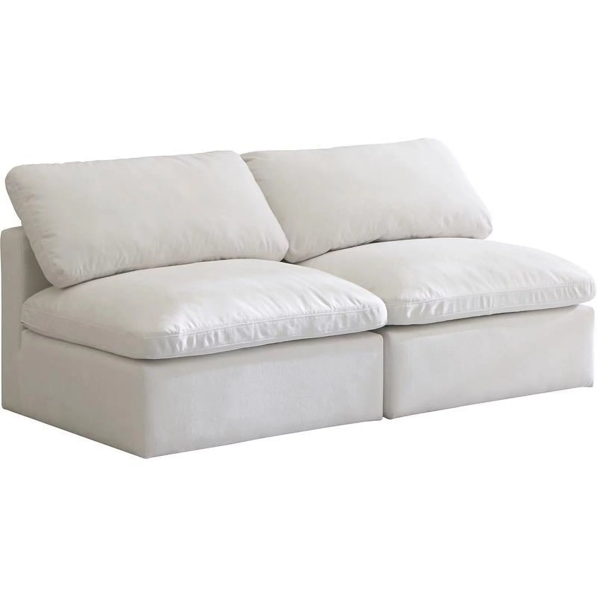 Cream Velvet Modular Armless Sofa X915