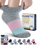 6 Pairs Low Cut Seamless Diabetic Ankle Socks T288748