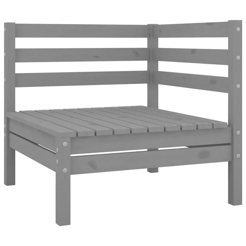 2-Seater Gray Solid Wood Sofa Y2579