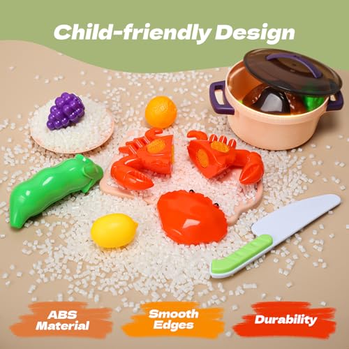 51 Pc Mini Play Kitchen Accessories Playset with Pots Pans Utensils I83562