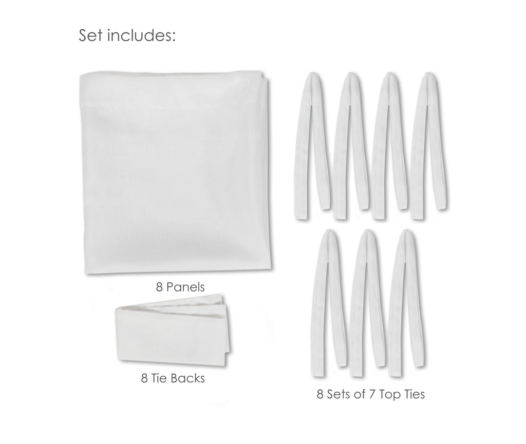 White Four-Poster Bed Canopy, 8 Count Q2018