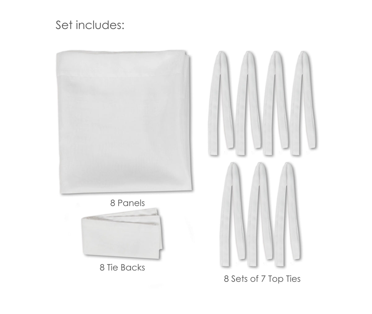 White Four-Poster Bed Canopy, 8 Count Q2018
