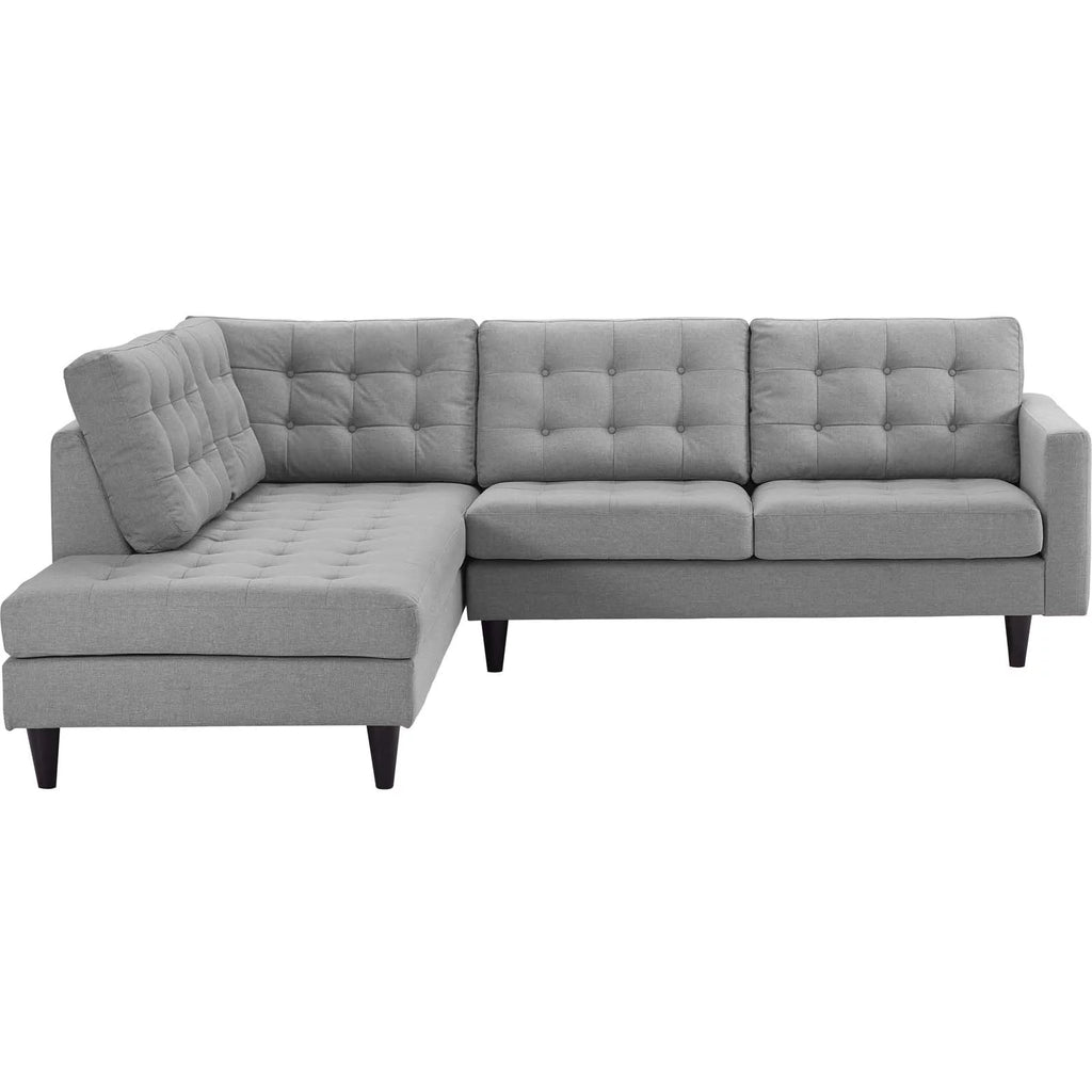 Light Gray Upholstered Fabric Sectional K3323