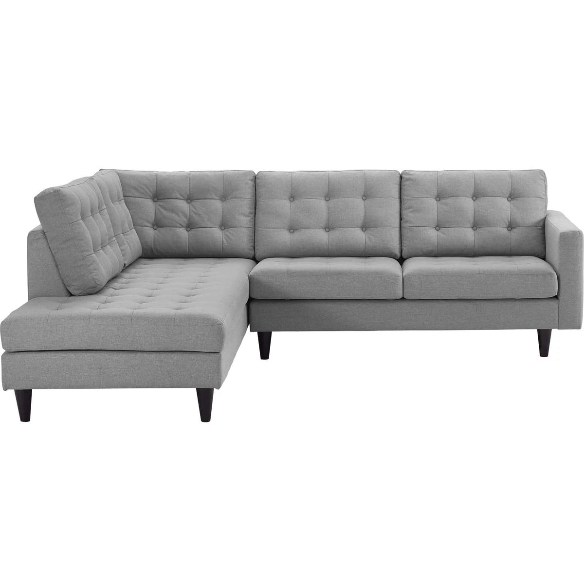 Light Gray Upholstered Fabric Sectional K3323