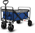 Collapsible Folding Beach Wagon Cart with Big Rubber Wheels and Brake J9530
