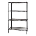 Black 4-Shelf Wire Shelving Starter Units P343710