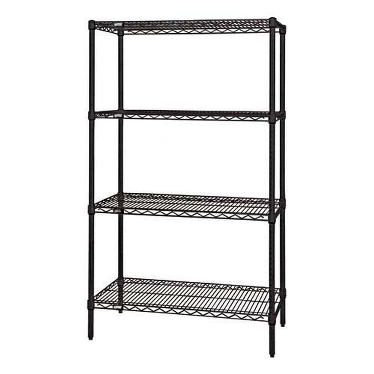 Black 4-Shelf Wire Shelving Starter Units P343710