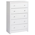 5 Drawer White Wooden Dresser M910
