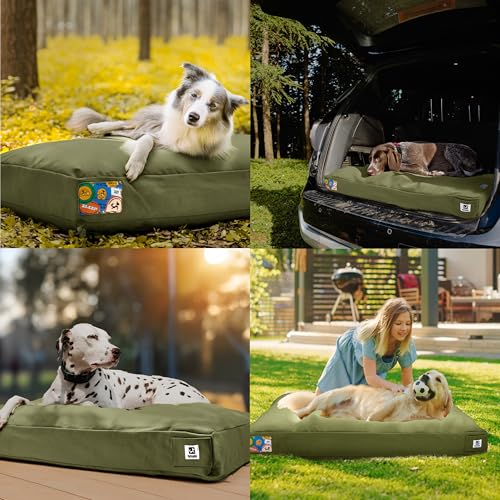 42-Inch Canvas Waterproof Washable Outdoor Dog Bed Z20859