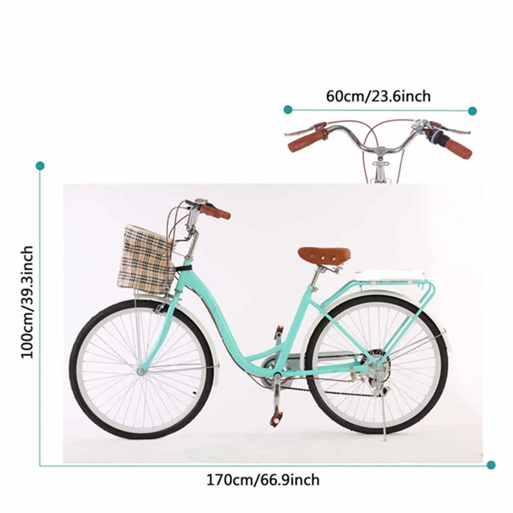 24-Inch 7 Speed Green Beach Cruiser Bike K36966