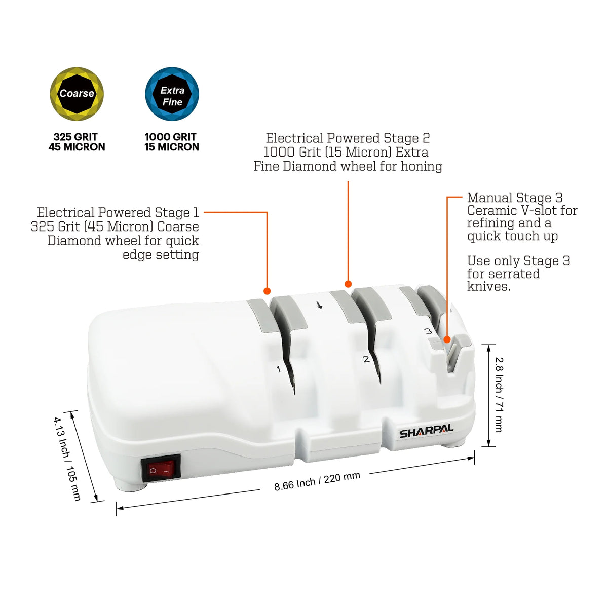 Electric Knife Sharpener with Diamond Wheels V97541