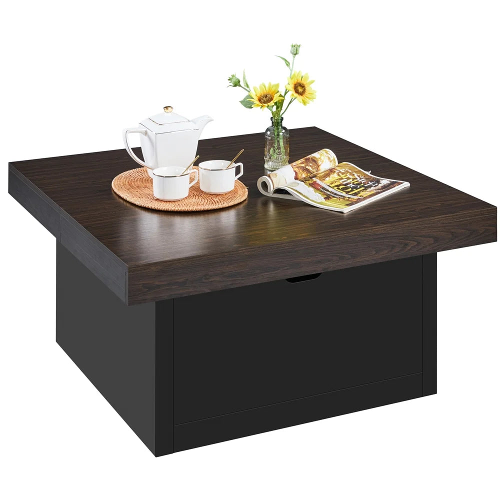Rustic Wooden Square Coffee Table with 2 Drawers R600