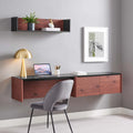 38" Wall-Mount Office Desk with Cabinet and Shelf Y32995