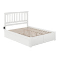 Queen Solid Wood Bed with Twin XL Trundle in White G22545