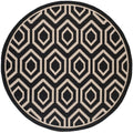 Black Beige Geometric Indoor/Outdoor Area Rug J346
