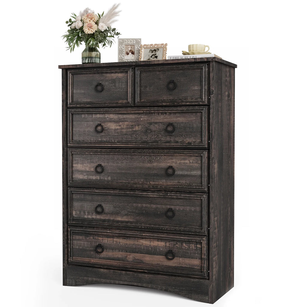 6 Drawer Wood Dresser Y887