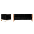 Black Velvet Sofa & Armchair Set G43993